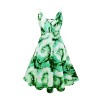 Women Casual Print Gown With Big Swing V-neck Dress Plus Size Dress 5155
