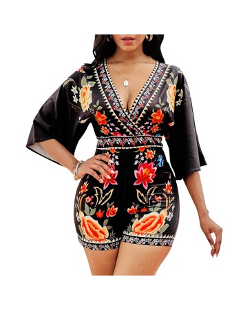 trending for women short black one piece jumpsuit M30125