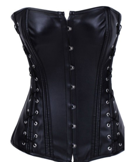 black leather corset M 1230
