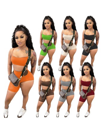 Sling Top Sexy Tube Top And Shorts Set Two Piece Summer M046