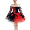 Women Corset Dress Halloween Witch Costume Clown Bustier With Skirt 1708