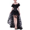 Shapewear Set Skirt Breast Holding Lace Short Sleeve Peplum Court Corset Dress WK2276A
