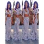 Black Dot Pattern Evening Maxi Bandage Bodycon Two Piece Sets Long Dress M3807
