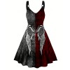 Sexy Halloween Print Dresses Ladies Elegant Sleeveless Women Dress Gothic Robe M5153