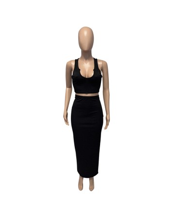 women vest short sexy outfit clothes hanging neck two piece skirt set M30174