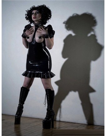 Super style woman PVC leather dress M7005