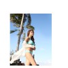 White floral embroidery beachwear M5317