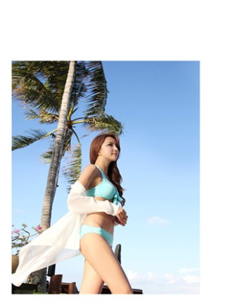 White floral embroidery beachwear M5317