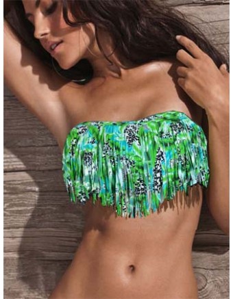 Green Tassels Strapless Bikini Bra M5291f