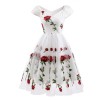 Vintage Black Dress with Red Roses M30411