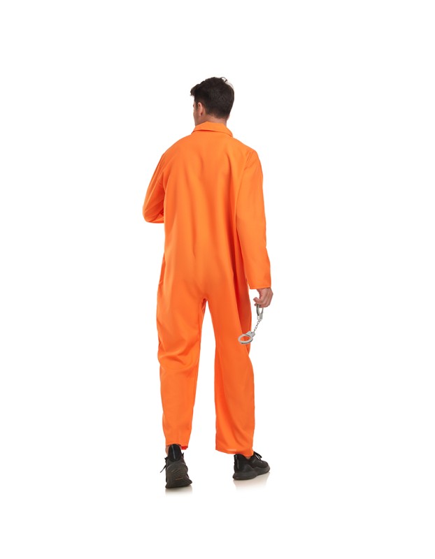 Men Adult Orange Inmate Cosplay Costume Jumpsuit Uniform Set Firefighter Suit SM1109
