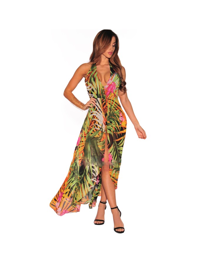 Summer ladies backless sexy beach chiffon dress m88008