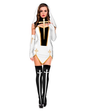 Halloween Fashion Nun Cosplay Costume