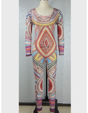 Sexy Colorful Women Pattern Jumpsuit M30137