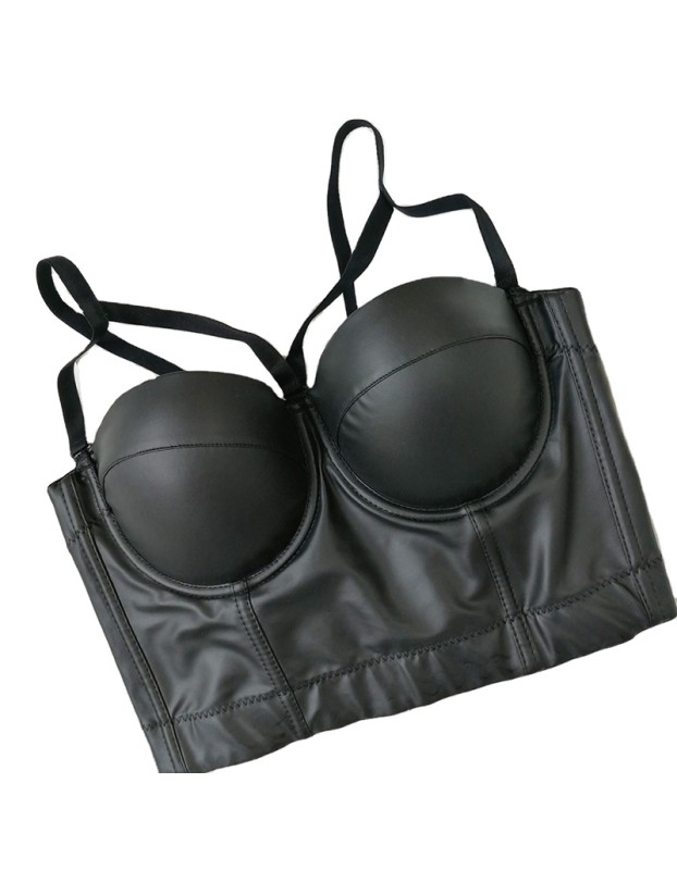 PU Leather Suspender Vest Shaping Corset Dance Party Scrub Underwear 8568
