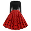 Long Sleeve Polka Dot Classic Party Casual Women Dress JY13106