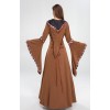 Retro Hooded Dresses Horn Sleeve Square Neck Costume Full Skirted Stage YM9304
