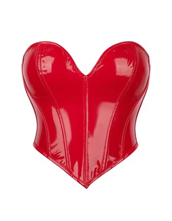 Heart Shaped Shiny Leather Plastic Tight Waistband PVC Breast Support Corset AM22116