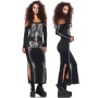 Slip up Skeleton zoobie halloween party costume long dress