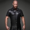 Sexy Mens Soft Faux Leather Shirt Tops Costume N974