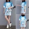 Casual Loose Cartoon Printed T Shirt Dress M8369