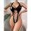 Sexy Women's Black Patent Leather Bracelet Game Outfit Jumpsuit YSF742