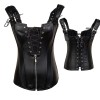 Black Faux Leather Lace Up Corset m1421