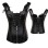 Black Faux Leather Lace Up Corset m1421
