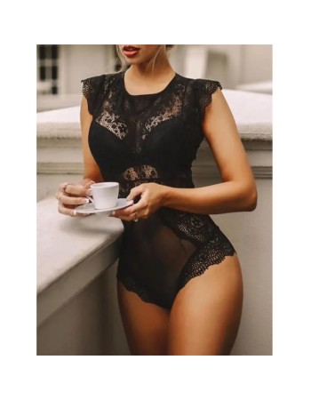 Crochet Lace Hollow Out Sex Sexy Lingerie Underwear Teddy Bodysuit LZQ2009