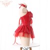 Women Imp Bat Patent Leather Witch Dress Costume Daemon Uniform Cosplay FSM096