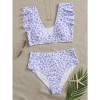 Leopard Print Bikini Swimsuit Set Sexy Fly Edge Bikini Women 1034