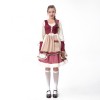 Halloween Maid  Adult Red Plaid Dress Cosplay Red Cape Play Costume YM8735