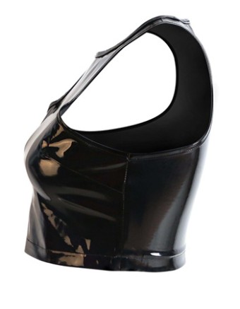 Black Women Leather Bra Tops M7273