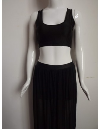 Black Two Piece Bodycon Evening Dress M3968a