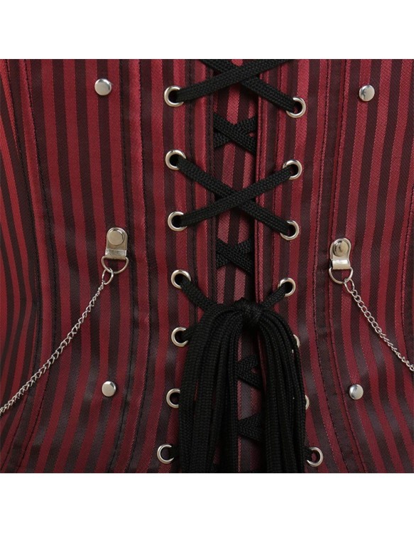 Black and Red Shoulder Straps Corset m1415