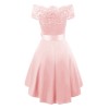 Cocktail Lace Stitching Satin One Shoulder Ball Gown Wedding Dress CD1613