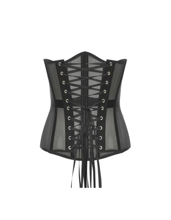 Slim Fit Strap Adjusting Rubber Bone French With Gauze Breathable Corset WK2320