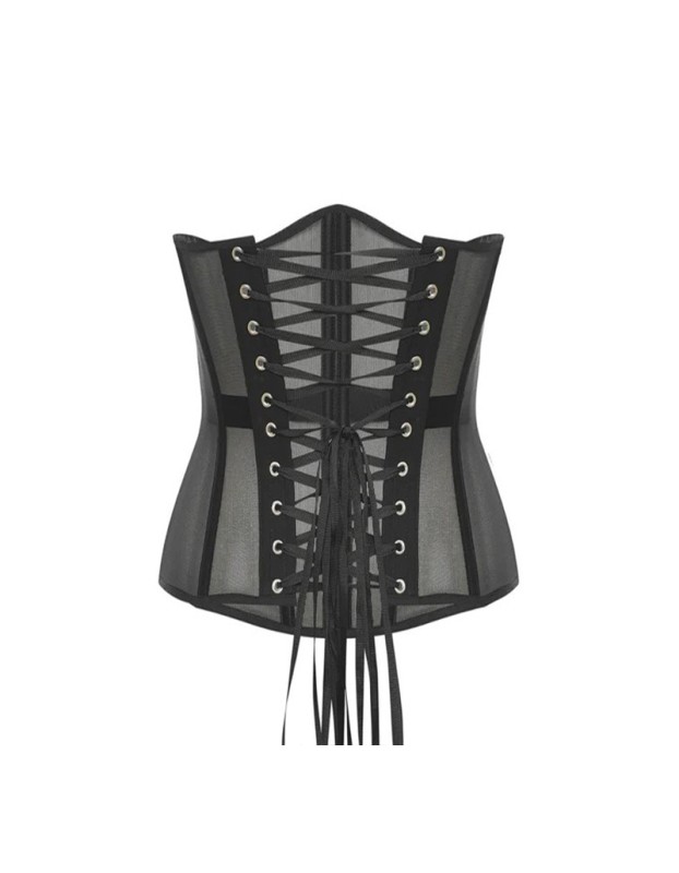 Slim Fit Strap Adjusting Rubber Bone French With Gauze Breathable Corset WK2320