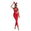 Sexy Bunny Girl Pvc Leather Bodysuit One Piece Shiny Jumpsuit XX680392