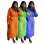 Sexy Women's V-neck Long Sleeve Exquisite Printed Pleated Dress YM8632