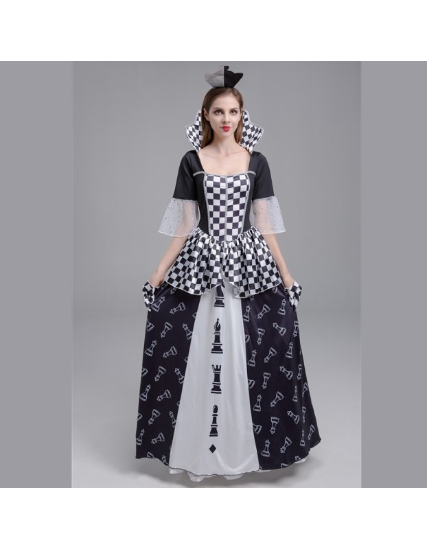 Sexy Adult Queen Dress Poker Alice In Wonderland Women Cosplay Costume M40770