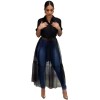 One Piece Stand Collar Women Sexy Shirt Midi Dress M8596