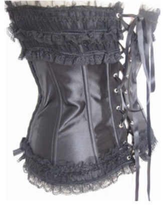 Sexy black ruffle bustier M1647