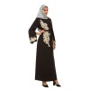 New Style Elegant Embroidered Beaded Trumpet Sleeve Lace Up Dress 1921