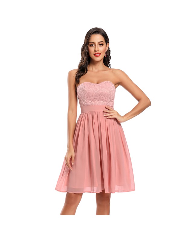 Dew Shoulder Word Gets Snow To Spin Wrap Bosom Skirt Melting Small Formal Dress CD070