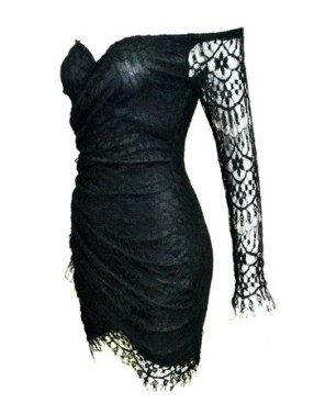 Sexy Black Lace Mini Dress M3897b
