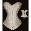 White Steel Bone Corset With Thongs  M1789