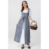Square Collar Tie Horn Sleeve Swing Skirt Stage Performance Dress YM0916