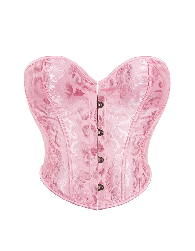 Plus Size S-6XL Sexy Strapless Tube Tops Women Overbust Jacquard Bustiers Waist Corset