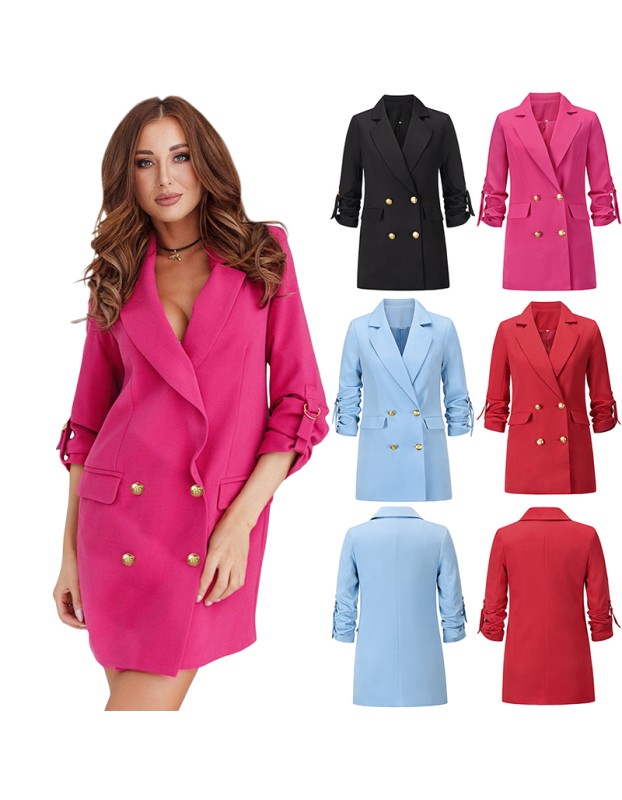 Formal Suits Casual Loose Fashion Womens Mid-Length Arket Blazer LQ162